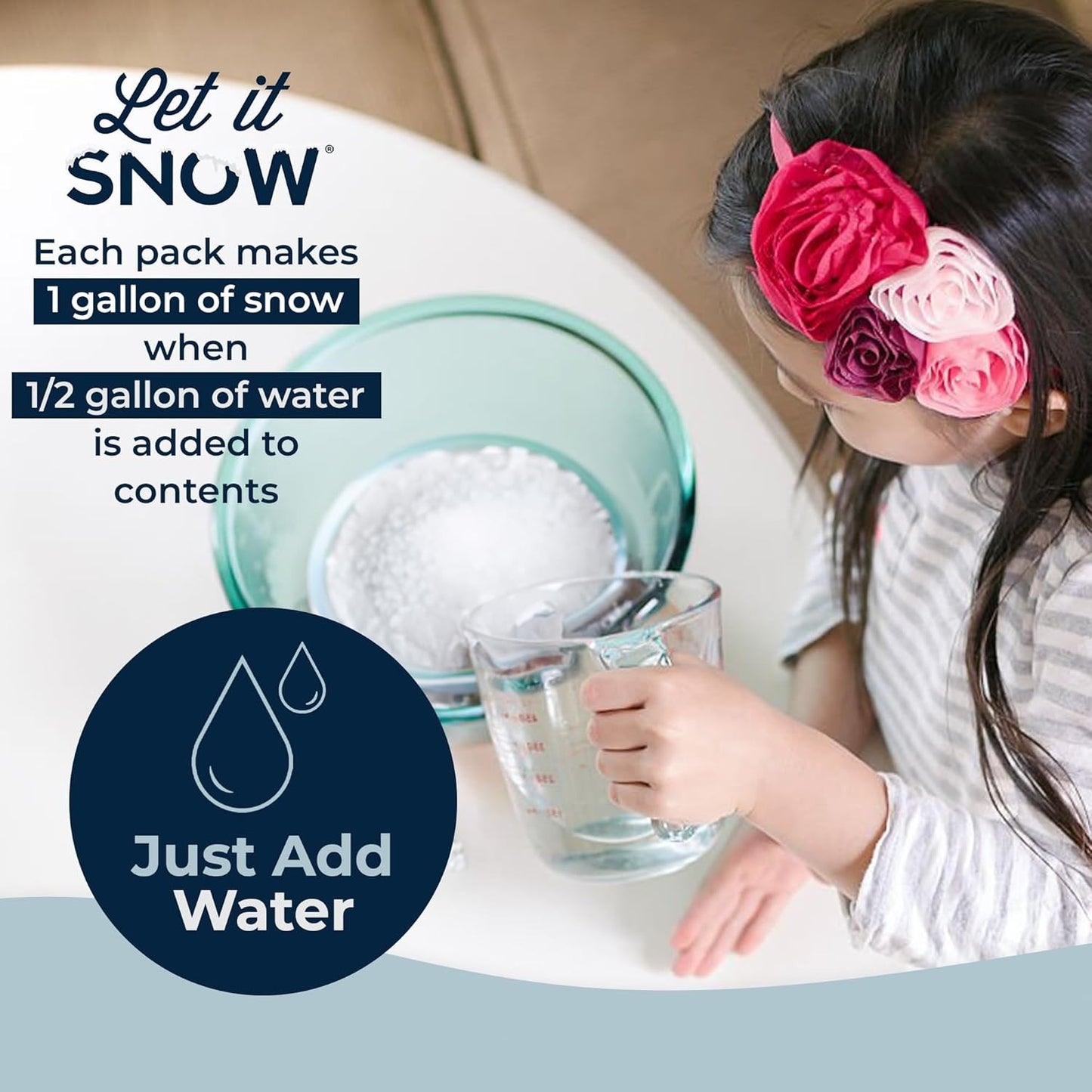 Let It Snow Instant Snow Powder for Slime and Fake Snow Decorations! Made in USA