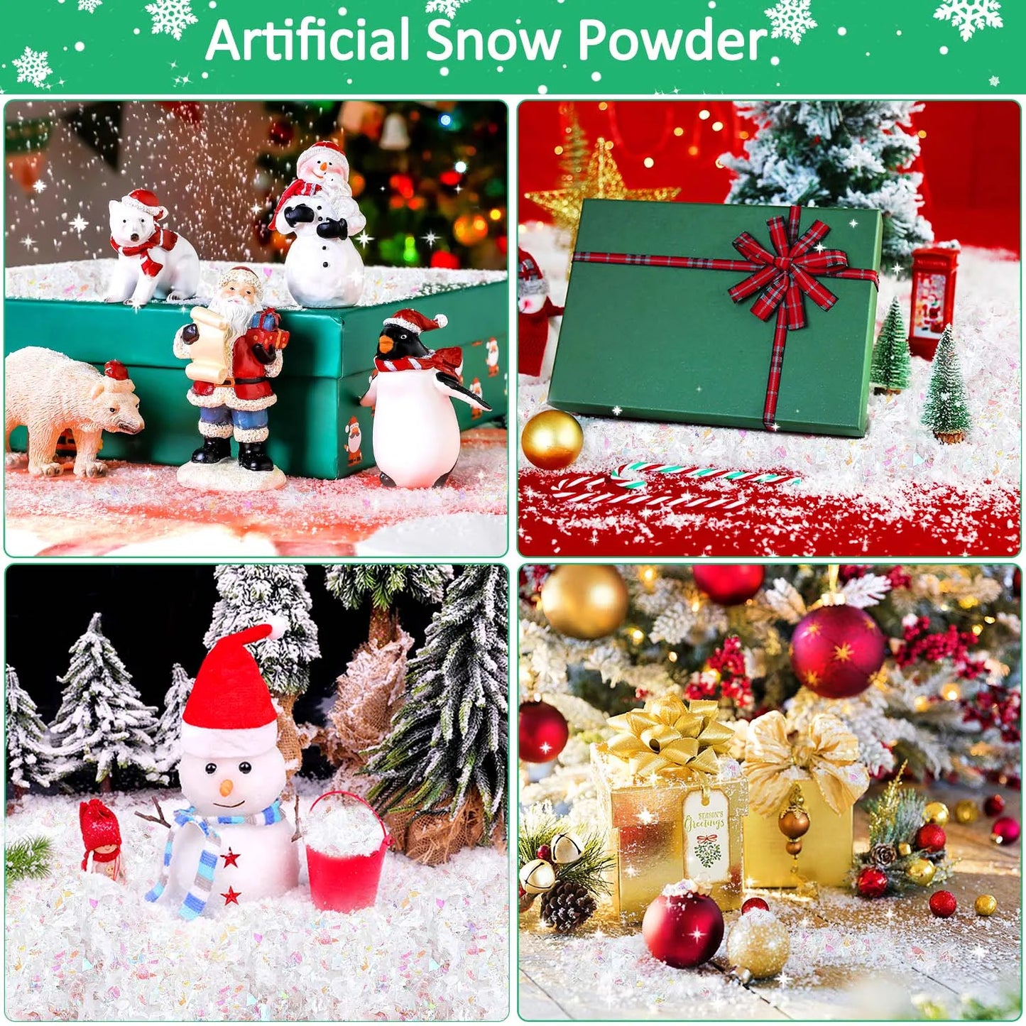 Fake Snow Christmas Decoration, Craft Artificial Snow Flake Fake Snow Powder, 23Oz Twinkles White Snow