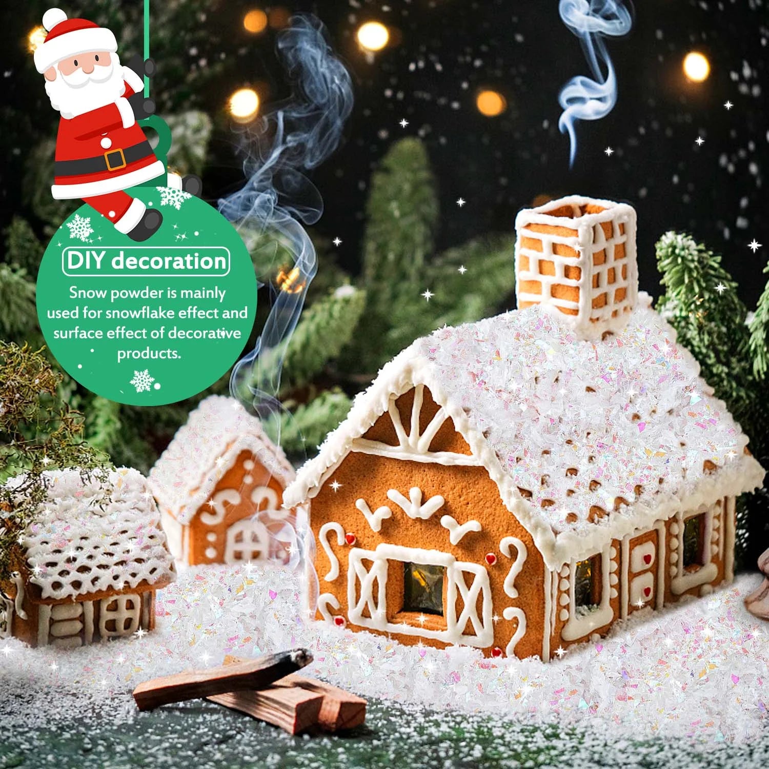 Fake Snow Christmas Decoration, Craft Artificial Snow Flake Fake Snow Powder, 23Oz Twinkles White Snow