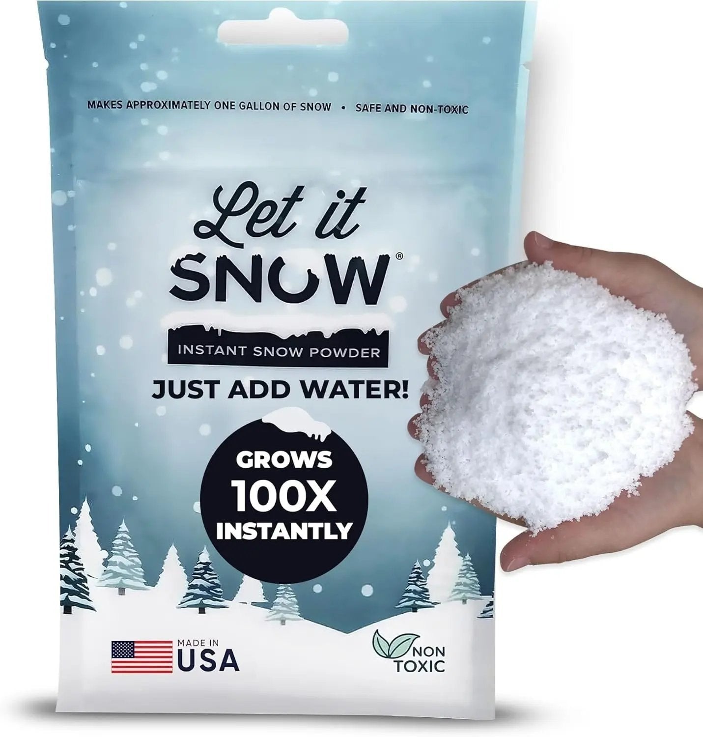 Let It Snow Instant Snow Powder for Slime and Fake Snow Decorations! Made in USA